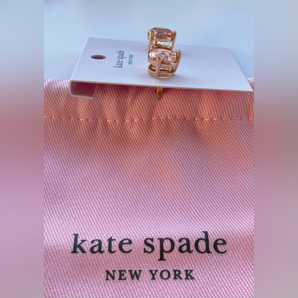 NEW - Kate Spade Light Peach Rise & Shine Brilliant Gumdrop Rose Gold Earrings - Picture 4 of 7